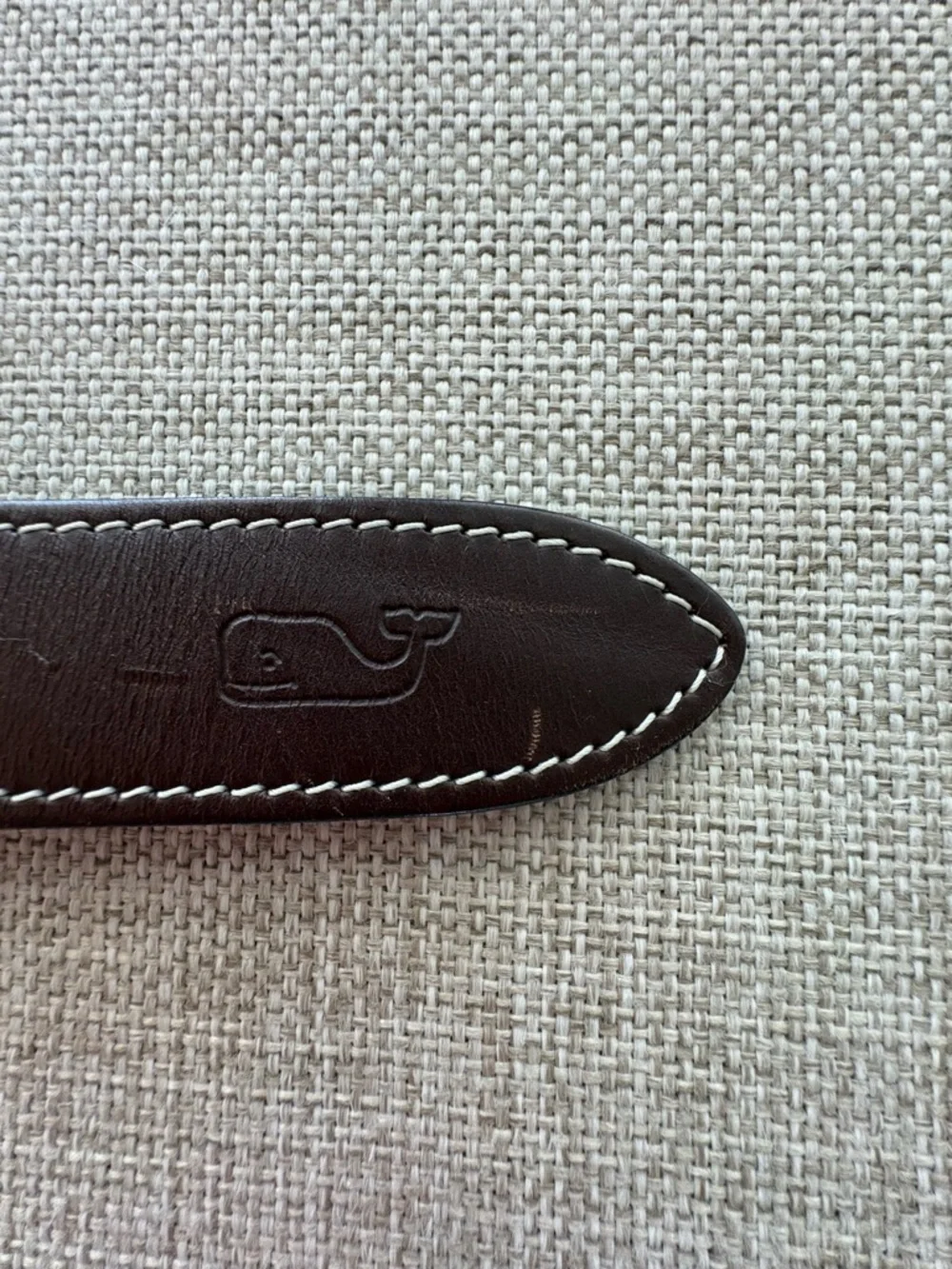 Vineyard Vines Leather & Canvas Club Belt – Pink Lemonade Print | Size 30